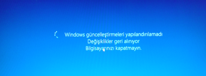 Windows güncelleştirmelerini yapılandırma veya tamamlanmadı hatası çözümü
