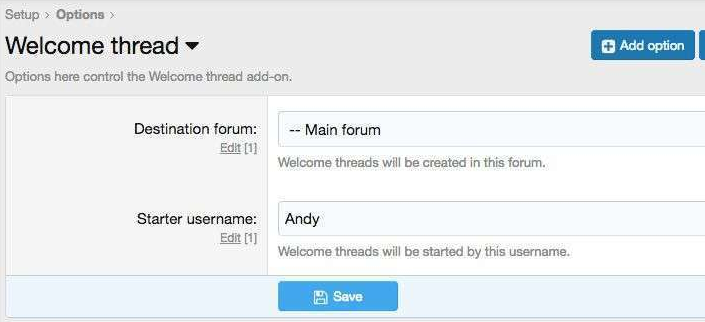 Xenforo Welcome thread Addon