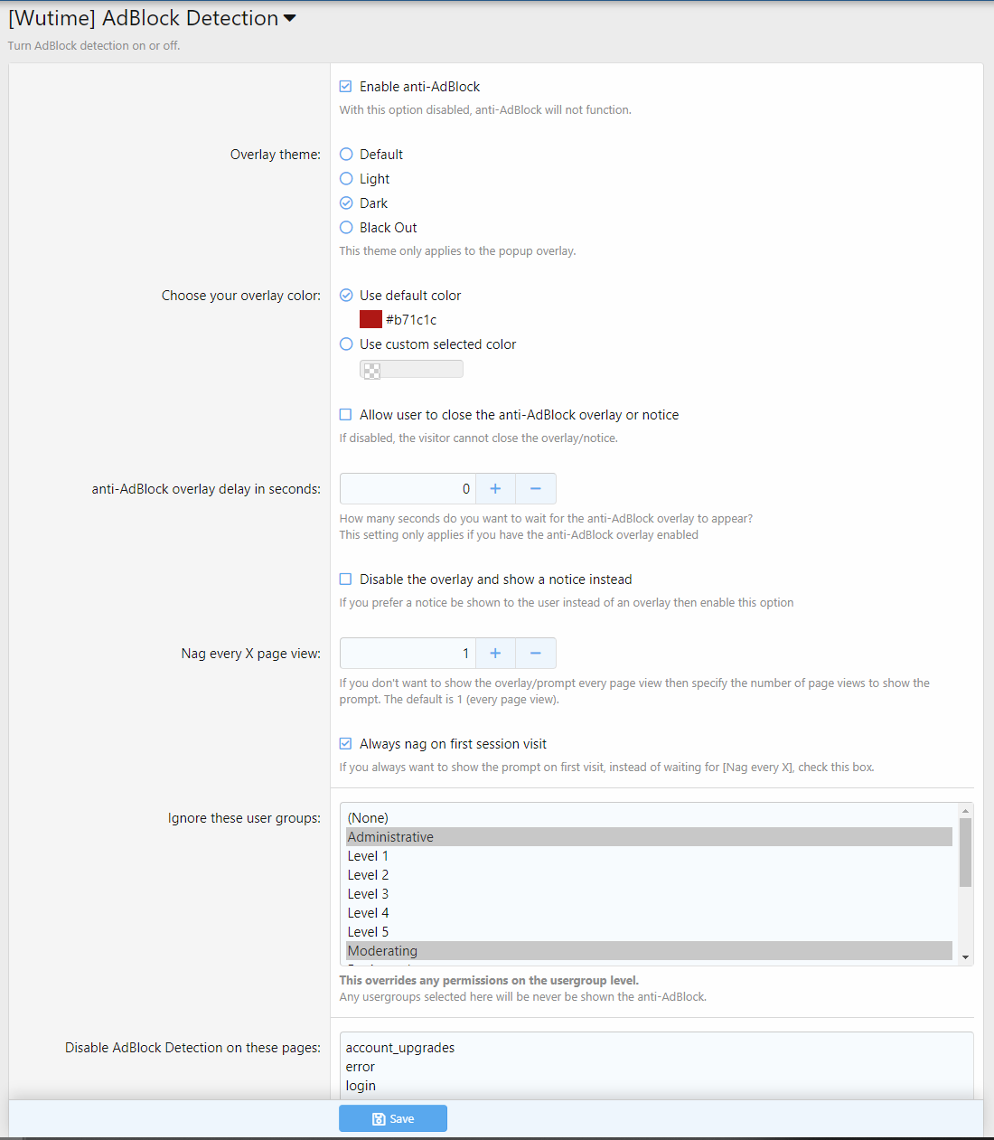 Adblock Addon Xenforo
