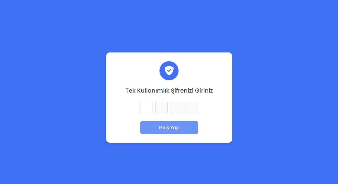 Tek Kullanımlık Şifre Alanı OTP | HTML CSS ve Javascript