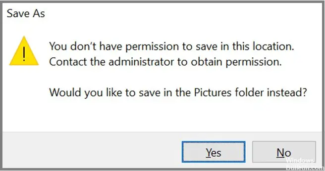 Windows 10'da 'Bu konumda kaydetme izniniz yok' Sorunu Nasıl Geri Yüklenir?